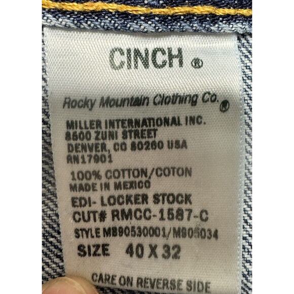 Cinch Men's Straight Leg Med Wash Blue Western Cowboy Jeans - Size 40x32 - Picture 7 of 7
